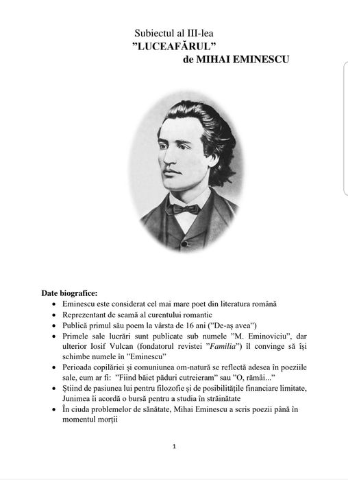 BAC de 10- Eseuri complete pentru Subiectul al III-lea - BAC 2025