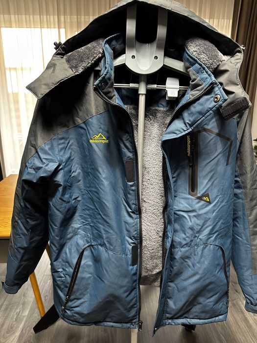 Geaca Ski Barbati KEFITEVD Bleumarin M Impermeabila Gluga Nou