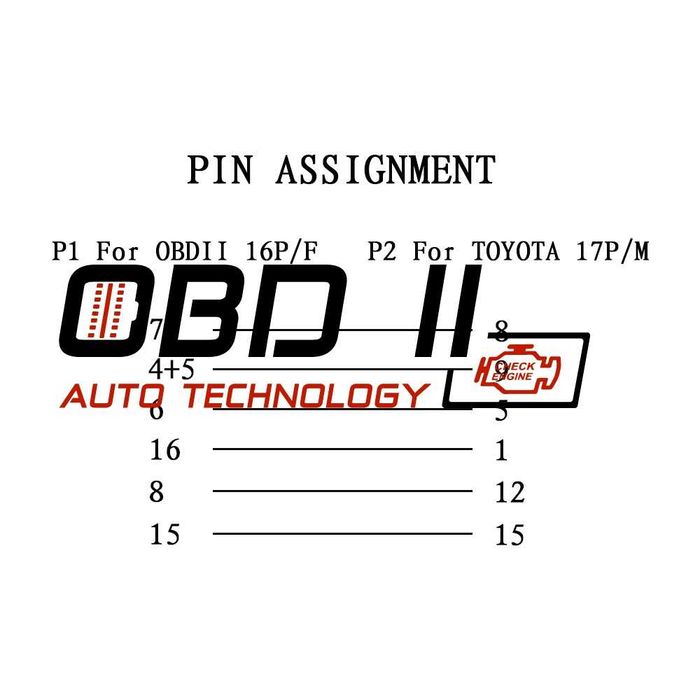 Кабел / Преходник / Адаптер за Toyota 17 Пина 17 Pin Тойота Delphi