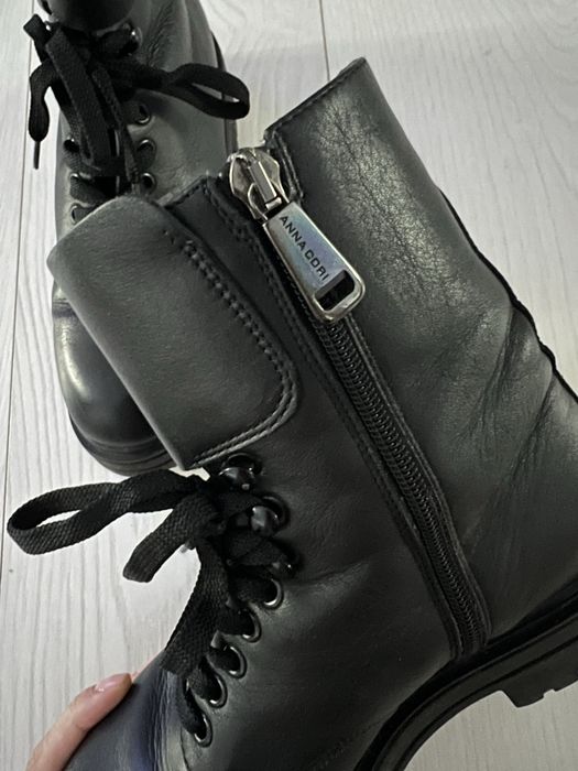 Bocanci din piele cu blanita Anna Cori