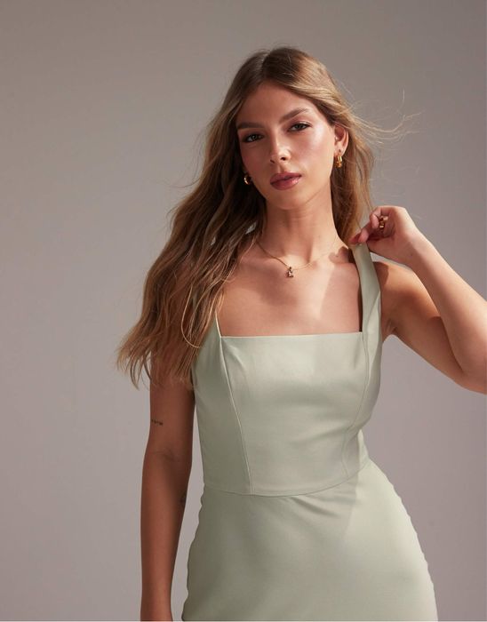 Дълга рокля резида/светлозелена за сватба/празник