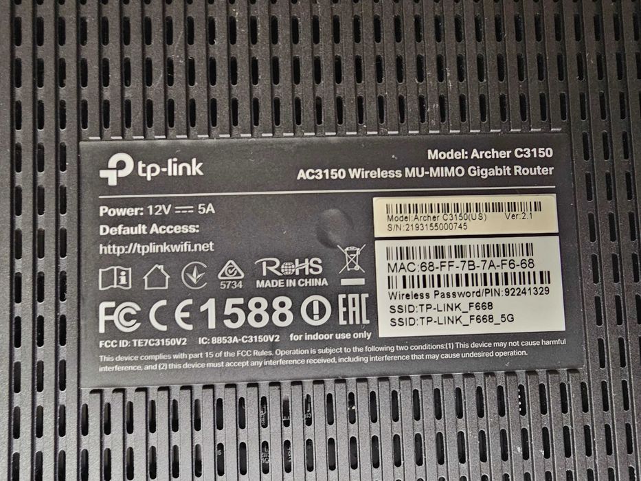 Gigabit Router TP Link Archer C3150