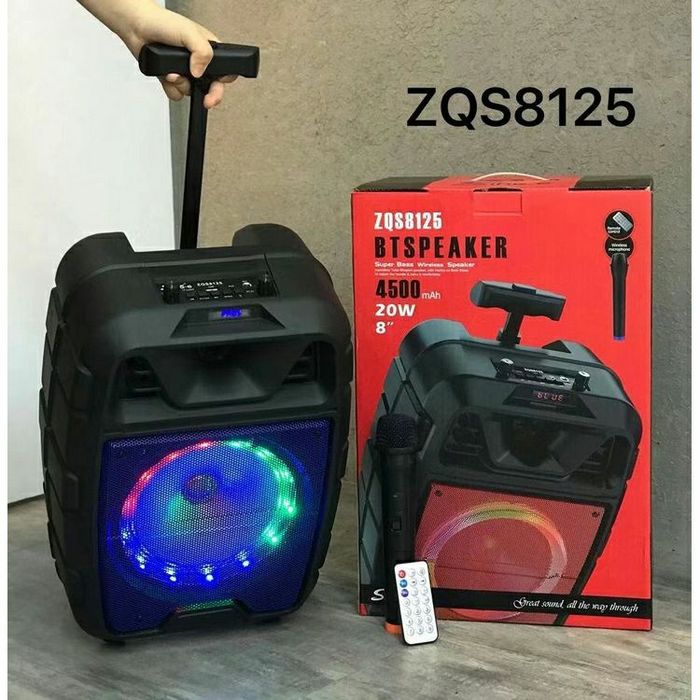 БЕПУЛ Доставка,Караоке bluetooth Колонкалар ZQS8125+Симсиз Микрофон