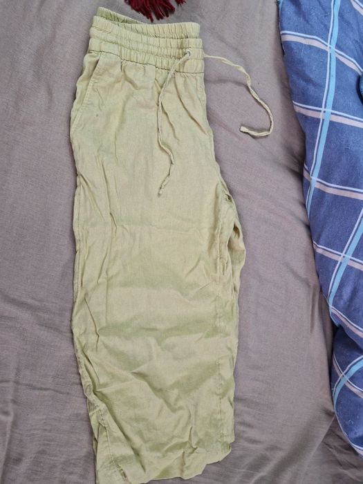 Лен брюки укороченные banana republic s-m+ футболка
