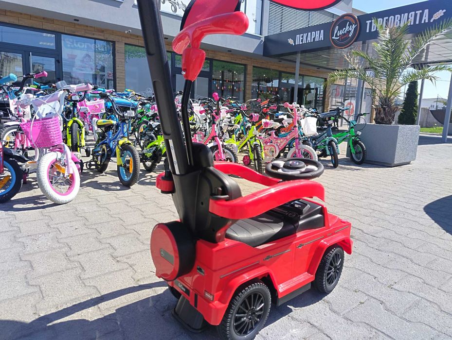 MERCEDES Кола за яздене с дръжка и сенник Mercedes-benz G350d червен