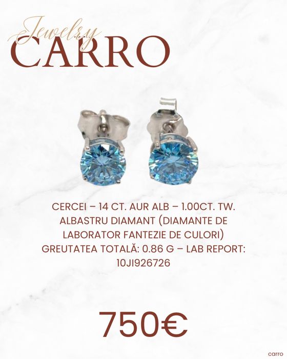 Cercei Aur 14K Diamante Lab Grown Bleo