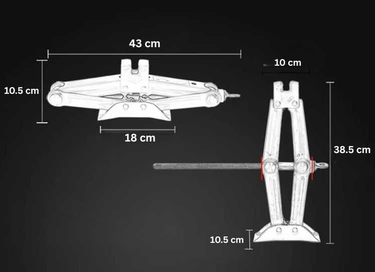 Cric auto cu clichet, capacitate de ridicare 2 tone