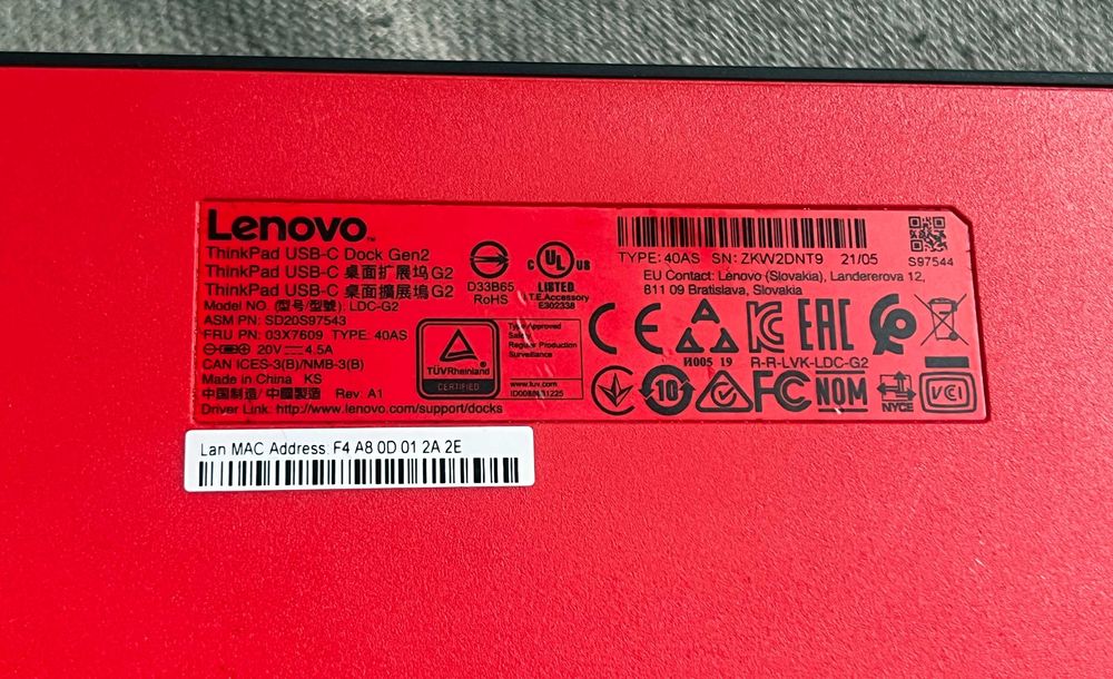 Docking station Lenovo ThinkPad USB C Dock Gen 2 functional