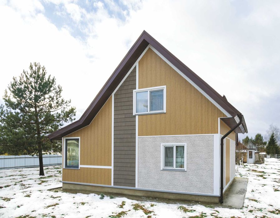 Сайдинг виниловый под дерево Планкен. Профлист, металлочерепица.