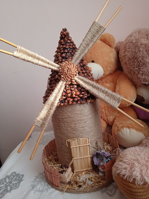Moară de vânt handmade decor