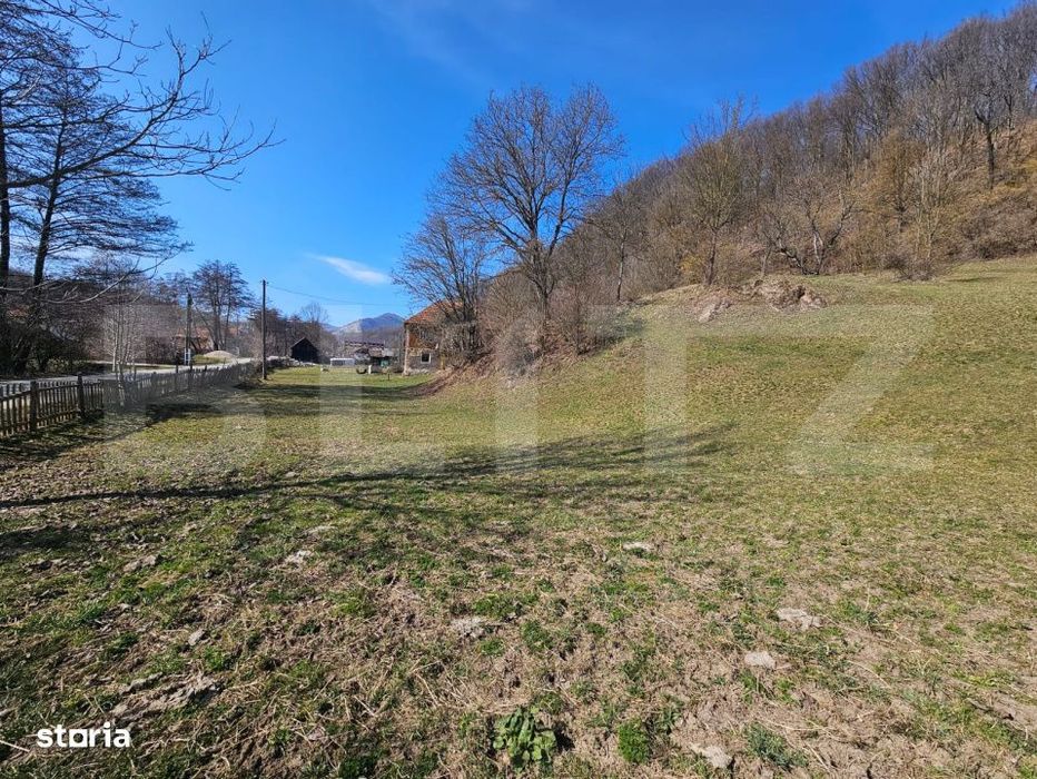 Teren intravilan 6.820 mp cu casa, padure si rau – Almasu Mare