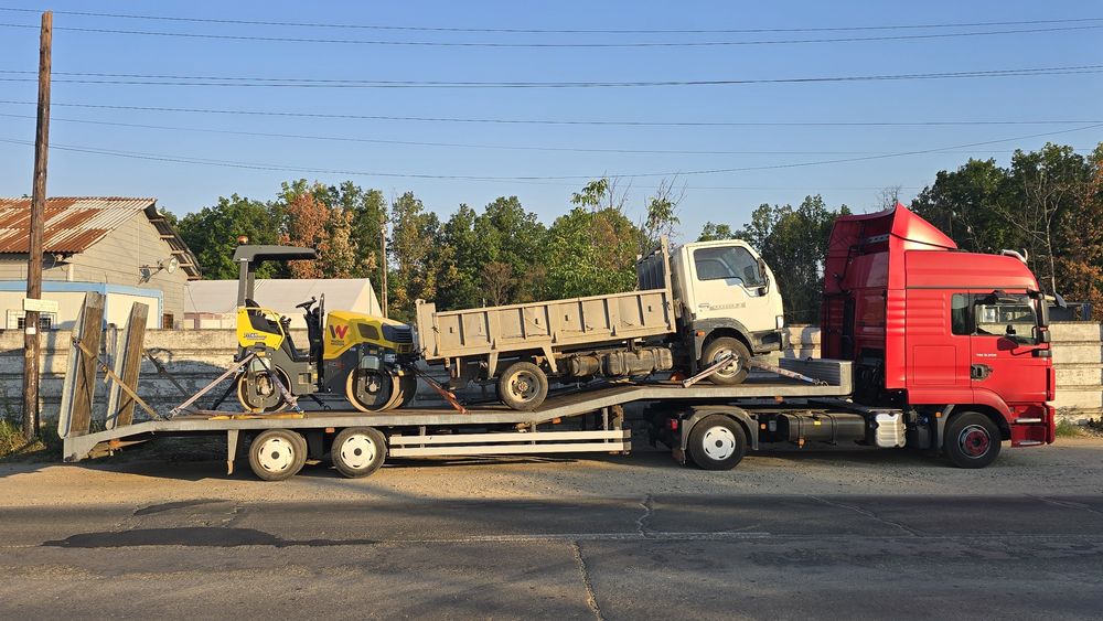 Platforma Transport Utilaje Grele Tractari Auto Recuperator Camioane Dube Trailer Buldoexcavatoare Tractoare Combine Microbuze Autoutilitare DEx12 A1