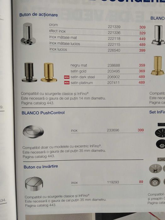 EXCENTRIC chiuvetă bucătărie acționare dop chiuvetă bucătărie