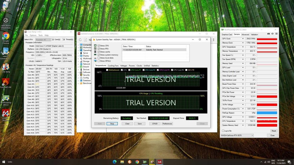 PC Gaming Intel i7-14700KF 32GB DDR5 Nvidia RTX 5070 12G GDDR7 SSD 2TB