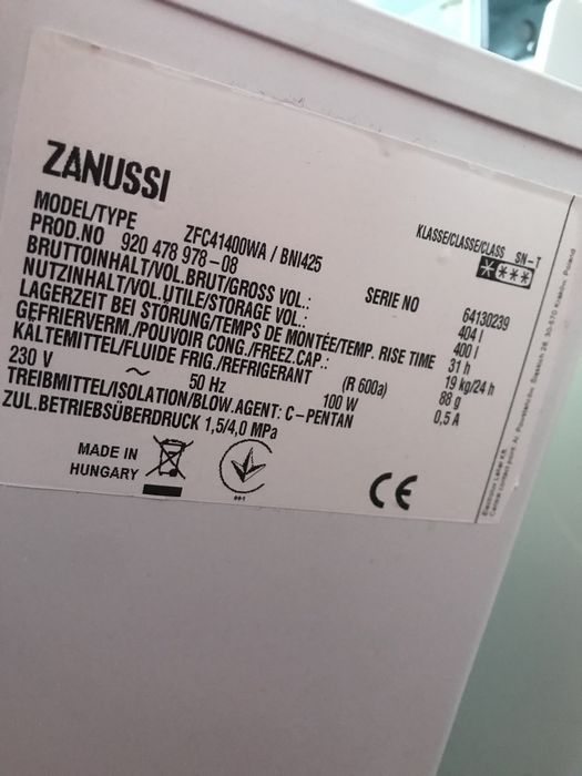 Lada frigorifica Zanussi