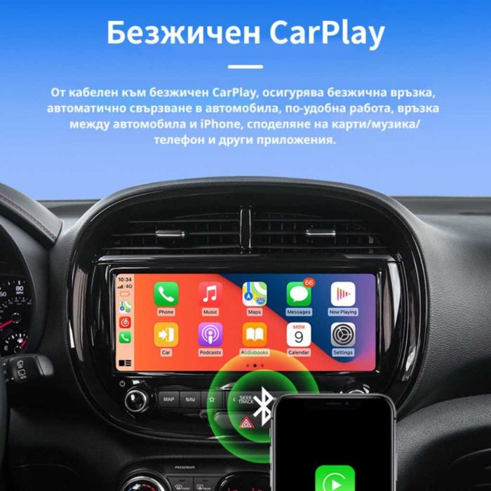 Безжичен адаптер Wireless CarPlay & Android Auto