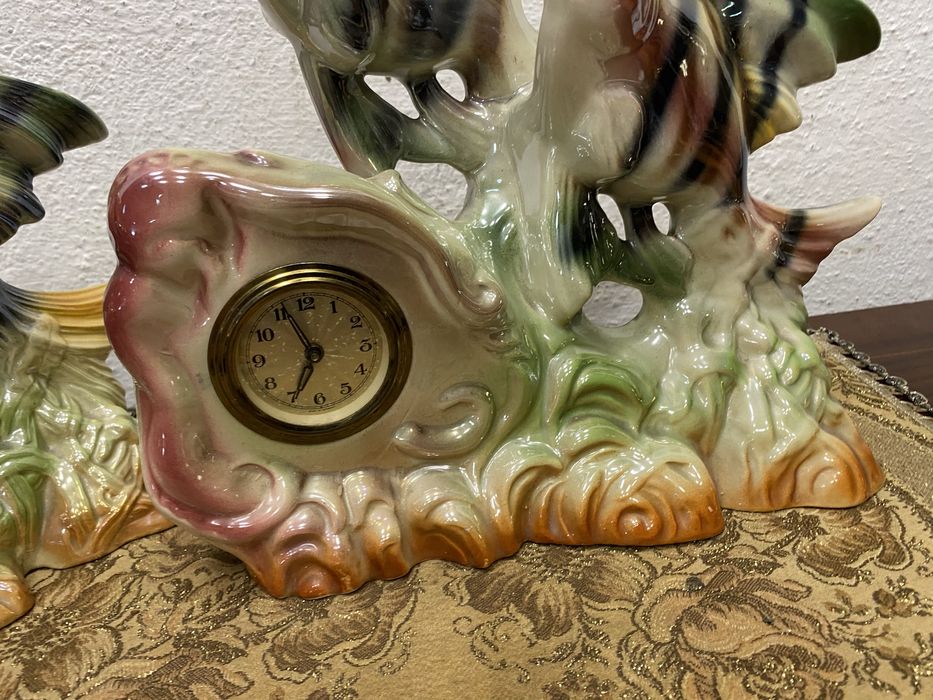 Немски порцеланов часовник - морски свят