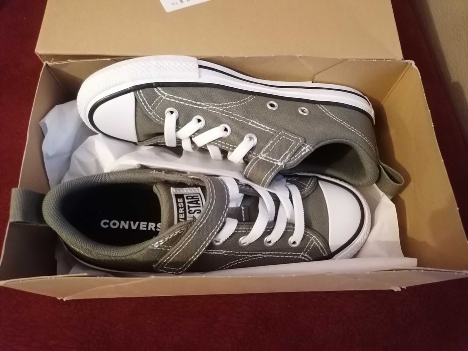 TENESI CONVERSE COPII MARIMEA 34 - 35 - BAIAT FATA UNISEX CHUCK TAYLOR all star malden - pantofi sport adidasi sneakersi casual oliv - ORIGINALI