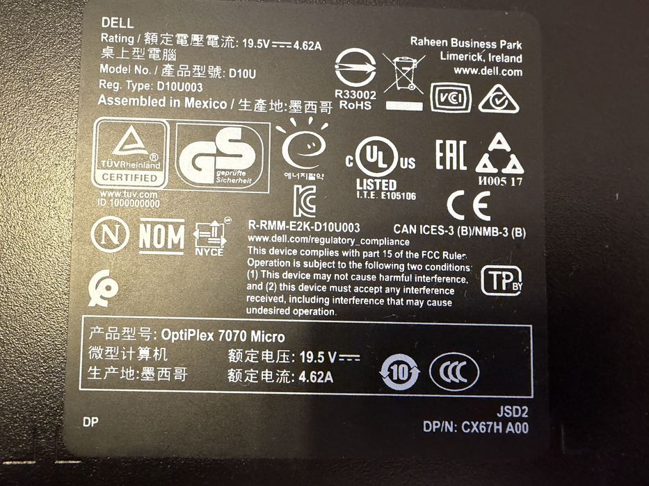 Mini Pc Dell Optiplex  7070 intel  i5-8600t ; 16 gb ram