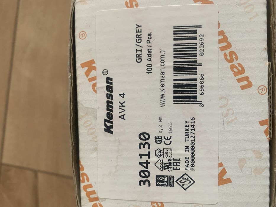 Клемма AVK 4 750V 32A 4mm2. Klemsan