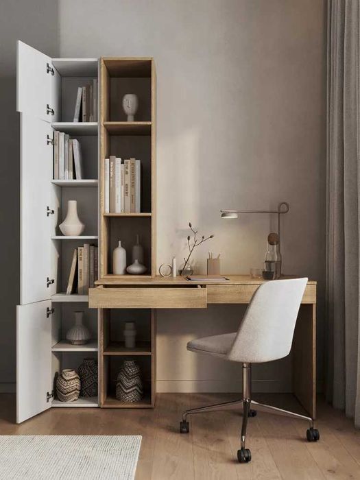 Стол компьютерный со шкафом и полками для школьника и взрослого