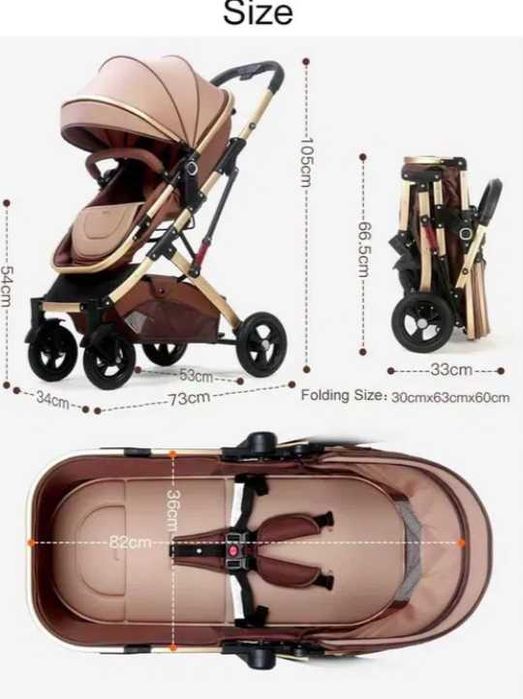 Carucior 2 in 1 Carut copii pliabil cu suspensii landou0-36 luni