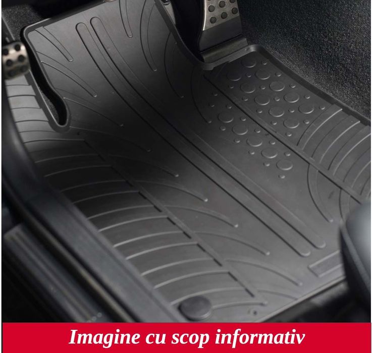 Set covorase auto din cauciuc Mini Cooper / One F55 2014-, 5 Usi, cutie viteze manuala, culoare Negru, presuri Gledring, 4 buc.