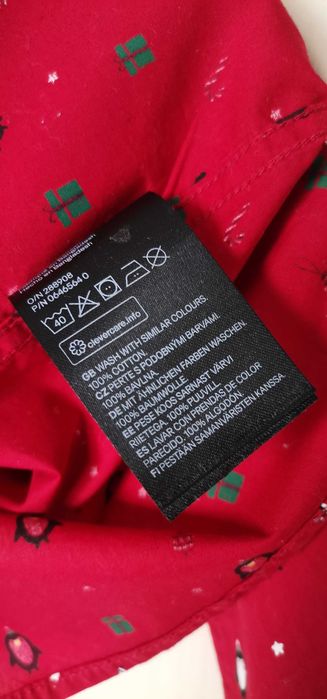 Cămașă bebe H&M rosie mărimea 74 6-9 luni motive de Crăciun ca NOUA