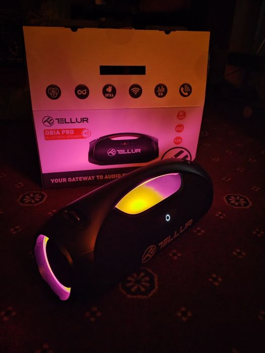 Boxă portabila Bluetooth /Aux/ Card/PowerBank/RGB. 60W  Tellur Obia Pr