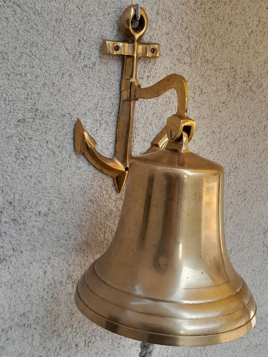 Clopot  mare cu ancora din alamă.