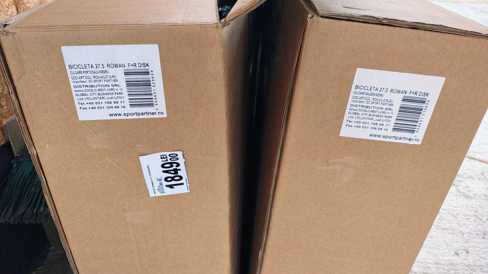 2 x Biciclete 27.5" Rowan Omega, 1 galben-negru + 1 portacoliu + negru