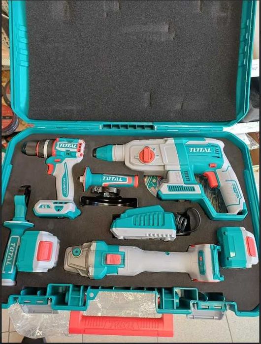 Ъглошлайф, перфоратор и винтоверт акумулаторни 20V  2x4Ah