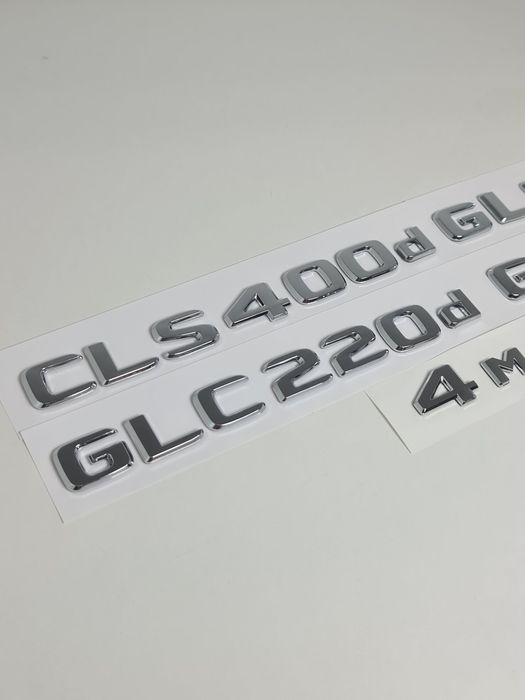 Pachet-Set-Motorizare-Scris-Spate-Haion-Mercedes+Emblema-4Matic-Crom-Negru-C220d-E200d-E220d-GLC220d-CLS350d-CLS400d-E300d-GLE350d-GLE400d-S500-S580e