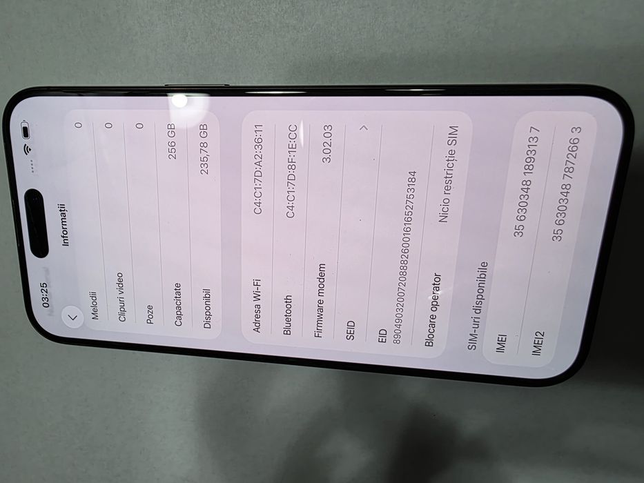 iPhone 15 Pro Max Black Titanium 256GB Liber de retea Stare IMPECABILA