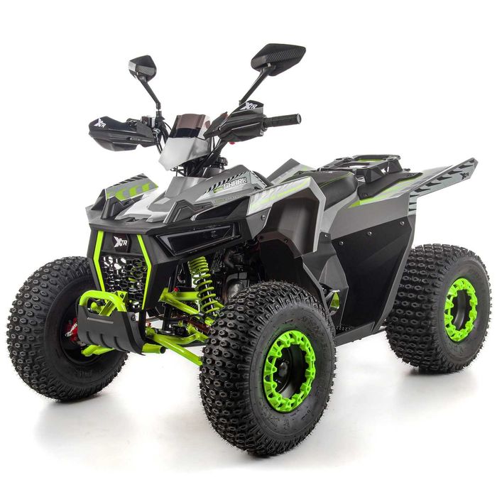 ATV copii XTR 022 ProShark 125cc, 8 inch, 1+1 viteze, pornire electrică, gri-lime