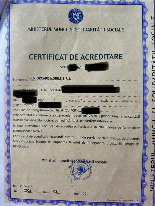 De vânzare firmă acreditată pentru servicii sociale – oportunitate de afacere | 4.900 €