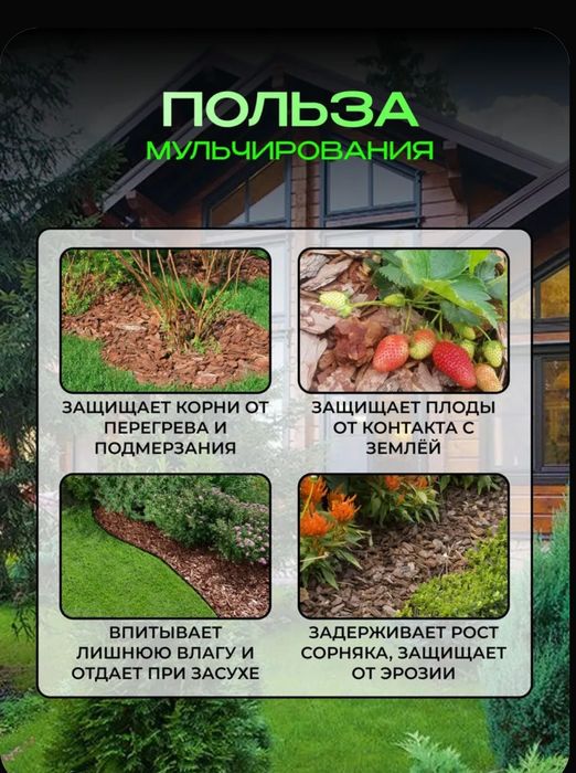 Кора лиственницы 3-6см 60л, мульча