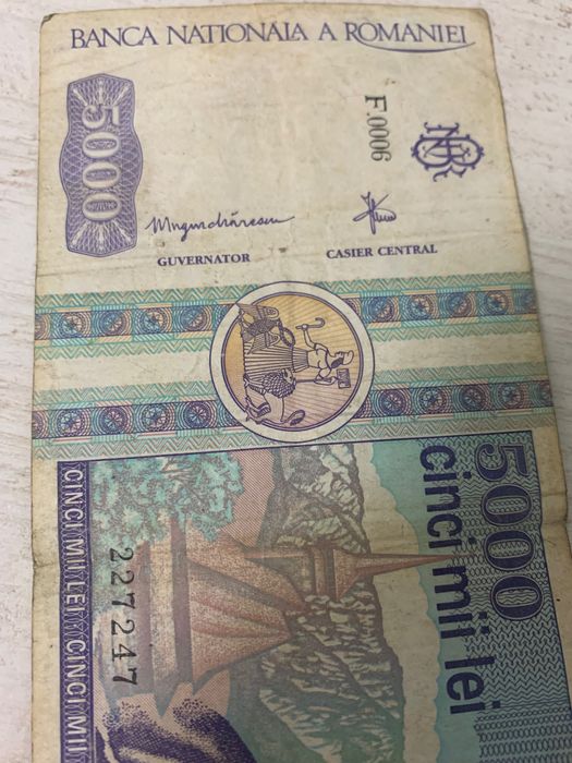 bacnota 5000 lei Avram Iancu martie 1992