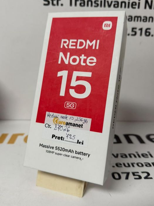 Telefon Mobil Xiaomi REDMI Note 15, 6GB RAM, 128GB -T-