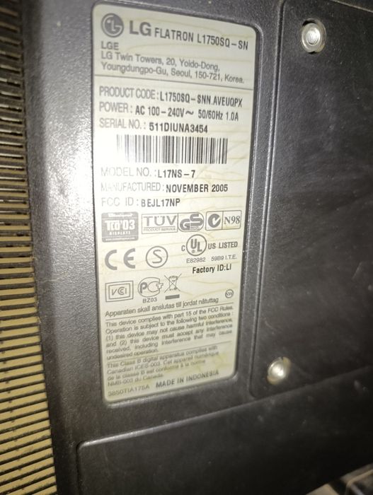 LG FLATROH l1750sq. оригинал.
