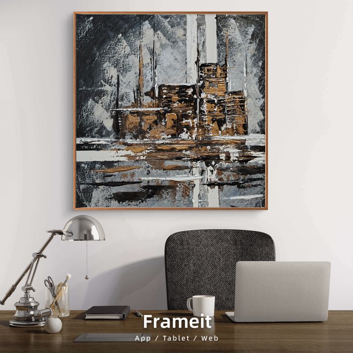 Картина абстракт "Нощен град"