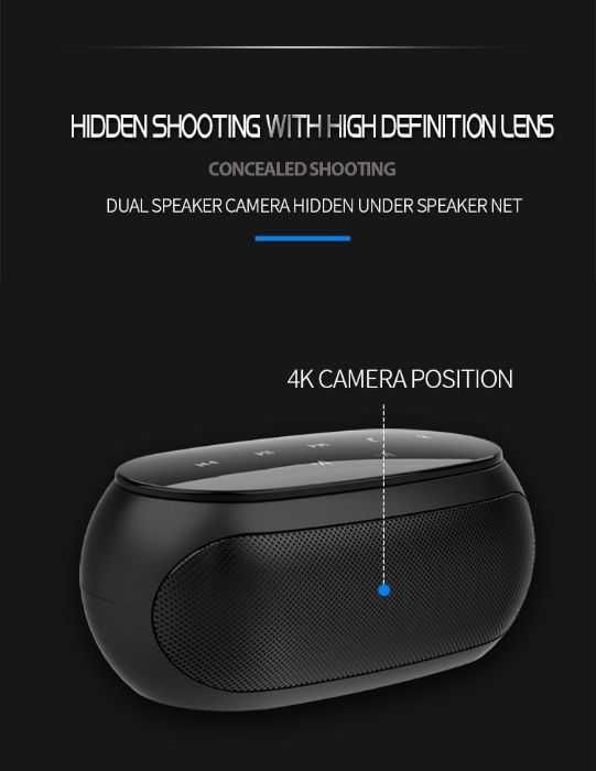 Boxa Bluetooth Portabila H14 Camera Ascunsa Spion 4K UltraHD WIFI LIVE
