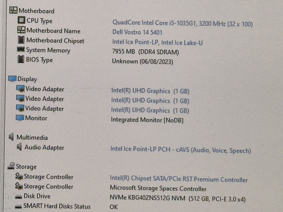 vand laptop Dell Vostro 14 5401..14"FH..i5 1035G1.Quad.8 Gb.Ssd 512.