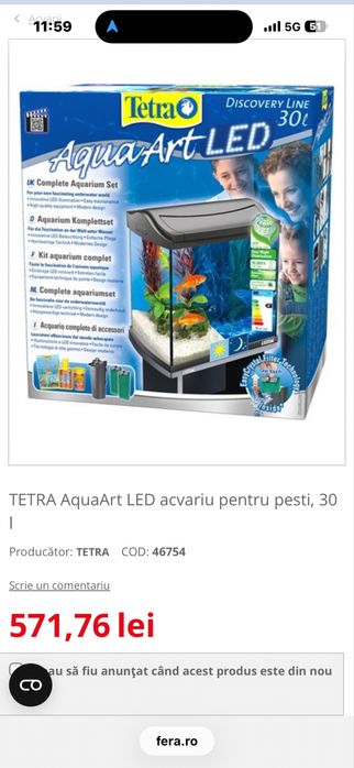 Acvariu Aqua Art Led 30L