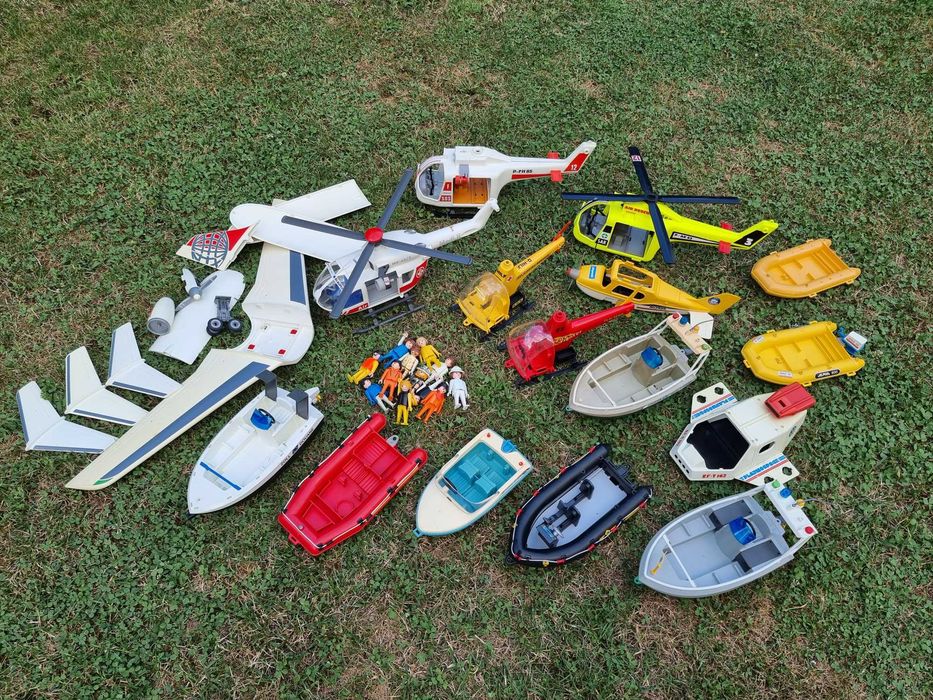 Lot jucarii Playmobil, barci, elicoptere