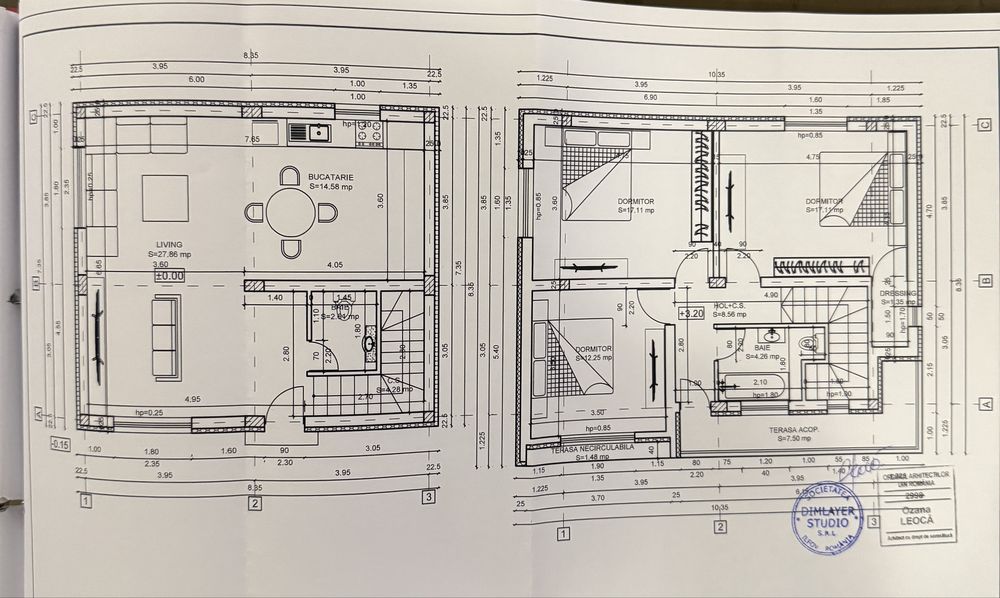 Vila P+1, 4 camere, placa beton,proiect Mediteranean,Valu lui Traian