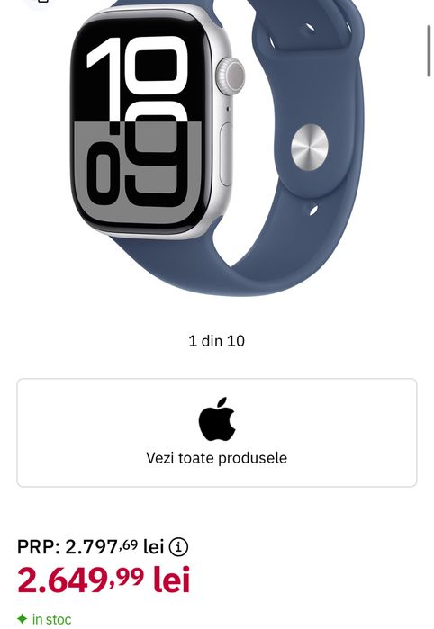 APPLE Watch 10, GPS + Cellular, 42mm, sigilat, TRANSPORT ZERO