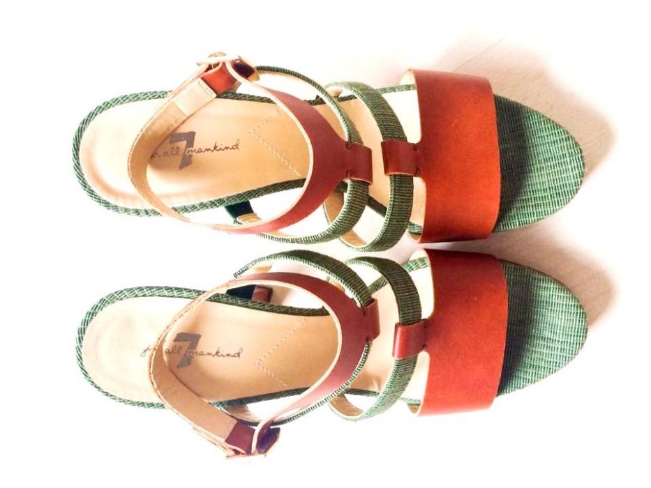 Sandale 7 all Mankind 100% piele, masura 39.5, toc 13,5 cm