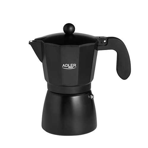 Espressor moka, Adler AD4421, 6 cesti, maner termoizolat, negru