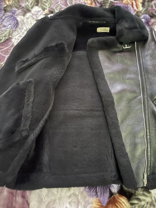 Дубленка теплая черная